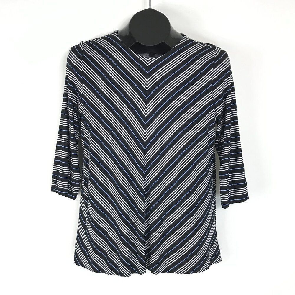J. Jill Wearever Collection Striped 3/4 Sleeve Top Women's Small Stretch Knit